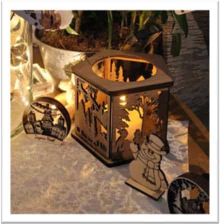 bougeoir Noël bois gravé personnalisé décoration fêtes Carot's Normandie